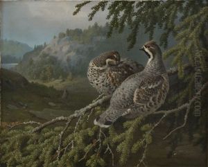 Hazel Grouses In The Forest by Ferdinand von Wright