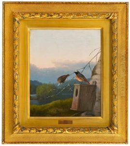 Redstarts At The Nest by Ferdinand von Wright