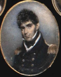 Captain Gilbert Heathcote, With Short Dark Hair, Wearing    Blue Uniform With Gold Lace...