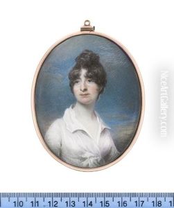 Deborah Tremenheere (nee Williams), Wearing White Dress, Her Raven Hair Upswept