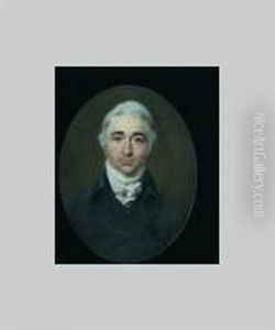 Gentleman, Full-face, Wearing Black Coat, Matching Waistcoat And Tied White Stock by John Wright