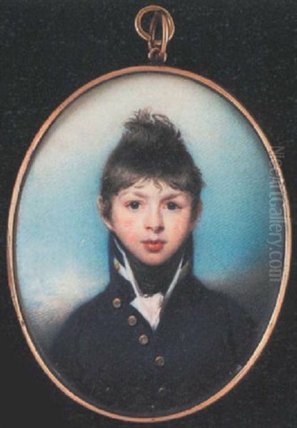 James Arthur Murray Wearing Midshipman's Uniform, Blue With White Facings And Gold Buttons Stamped With Anchors, Black Stock And Frilled White Cravat - view 1