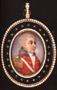 Captain Staunton In Red Jacket With Blue Collar, White Cross-belt And Gold Epaulets