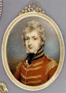 An Officer, In Red Coat, Blue Collar With Gold Stripes, Gold Epaulettes, Frilled Cravat And Black Stock