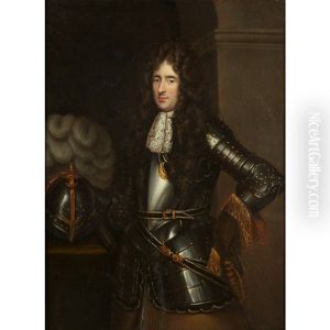 Portrait Of A Gentleman In Armor, Three-quarter Length by John Michael Wright