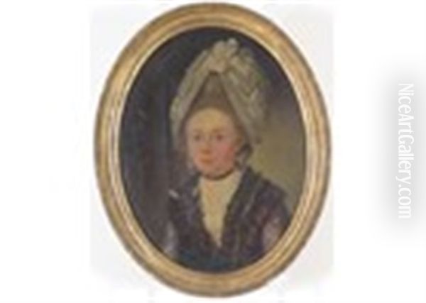 Portrait Of A Lady, Head And Shoulders Wearing A White Lace Bonnet - view 1