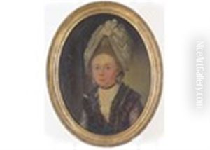 Portrait Of A Lady, Head And Shoulders Wearing A White Lace Bonnet
