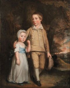Portrait Of A Brother And Sister Standing In A Landscape