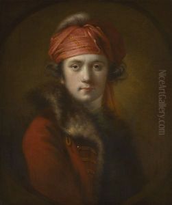 Portrait Of The Artist, Wearing A Red Fur-collared Coat And Turban