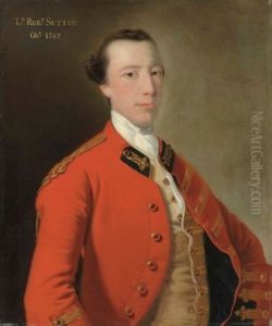 Portrait Of Lord Robert Manners-sutton (1722-1762), Half-length, In Uniform by Josepf Wright Of Derby