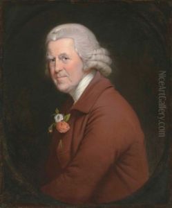 Portrait Of Old John, Head Waiter At The King's Head Inn In Derby, Half-length, In A Painted Oval by Josepf Wright Of Derby