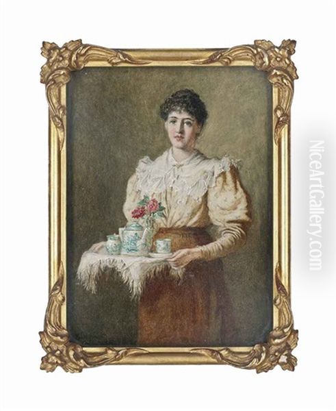 Tea Time And Lady With Narcissus In A Vase (pair) - view 1