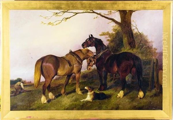 Plough Team And A Dog In A Landscape - view 1