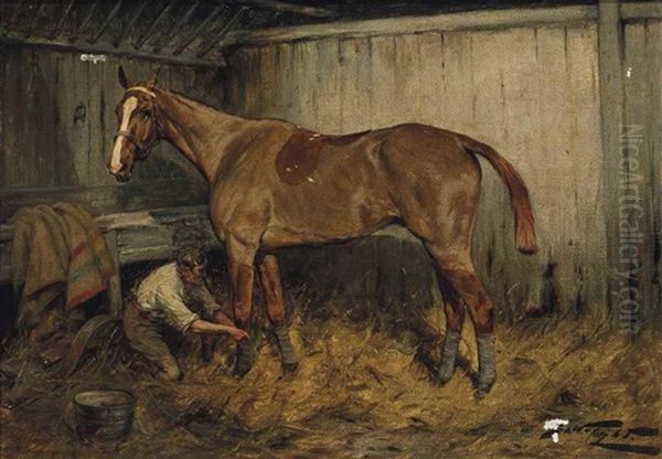 A Chestnut Horse In A Stable - view 1