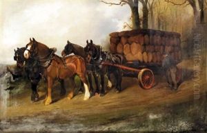 Horse-drawn Wagon Loaded With Sacks