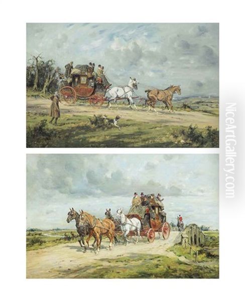 The London And Portsmouth Coach Near Guildford, Surrey; And The London And Exeter Coach - view 1