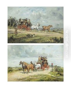 The London And Portsmouth Coach Near Guildford, Surrey; And The London And Exeter Coach
