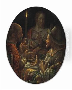 The Supper At Emmaus by Joachim Anthonisz Wtewael