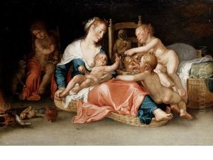 Maternal Charity by Joachim Anthonisz Wtewael