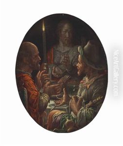 The Supper At Emmaus by Joachim Anthonisz Wtewael