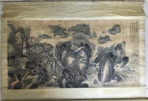 Chinese Landscape Scroll Painting, 2 Red Seals