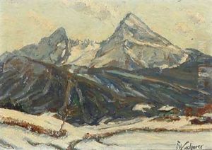Blick Auf Den Watzmann Im Winter by Fritz Wucherer