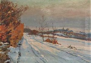 Sonniger Winterabend Bei Kronberg