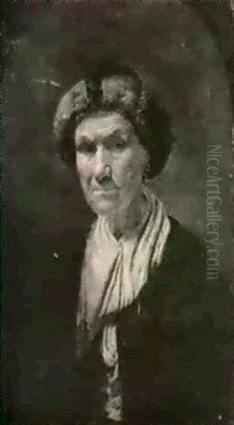 Portrait Of A Old Woman Wearing A Fur Hat - view 1