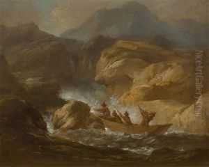A Stormy Sea by Heinrich Johann Wuest