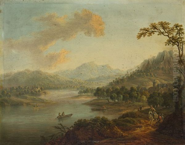 Flusslandschaft Mit Tier- Und Figurenstaffage - view 1