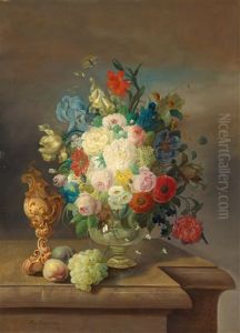 Groses Blumenstuck Mit Fruchten by Eduard Wuger