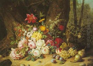 Still Life With Flowers And Fruit by Eduard Wuger