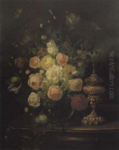 Blumenstilleben In Biedermeierlicher Manier by Eduard Wuger
