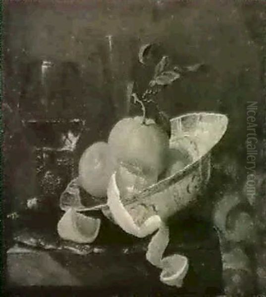 Still Life With Fruit In A Blue And White Wan Li Bowl       With A Roemer And Other Objects On A Table - view 1