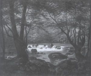 Waldstuck Mit Breitem Bachlauf by Carl Wuennenberg