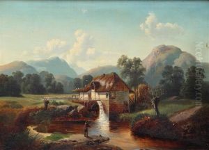 Flusslandschaft Mit Oberschlachtiger Muhle (after Georg Jabin) by Walther Wuennenberg
