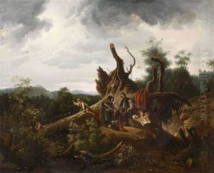Bei Der Rast (after August Von Wille) by Walther Wuennenberg