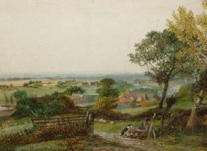 1916- "view Near Waltham"; Watercolour, Signed, 39x51cm by Edward Adveno Brooke