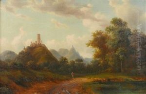 Ideale Rheinlandschaft. Blick Vom Marienforster Tal Auf Die Godesburg Und Den Drachenfels