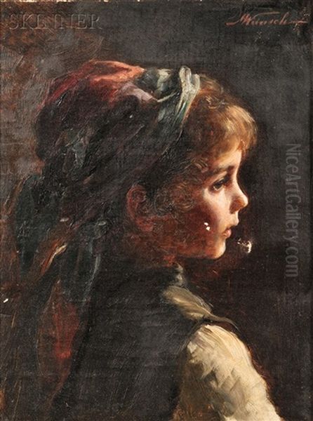 Portrait Of A Young Girl In Profile - view 1