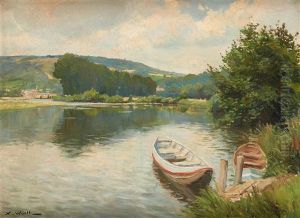 Barques Au Bord Du Cours D"eau Barques Au Bord Du Cours D"eau