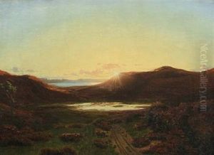 Heath Landscape, Sunset by Carl Wurtzen