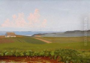 Thatched House At The Coast by Carl Wurtzen