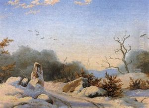 Weg Und Wald Im Wintersonnenschein by Carl Wurtzen