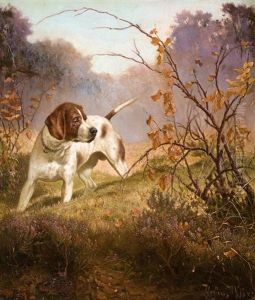 Witternder Jagdhund by Hermann Wuerz
