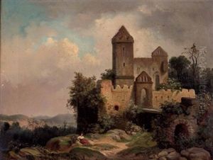 Rast Vor Einer Burg by Hermann Wuerz