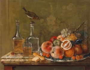 Stillleben Mit Fruchten Und Glaskaraffen