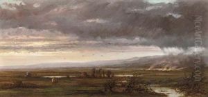 Fire At Twilight by Alexander Ferdinand Wust