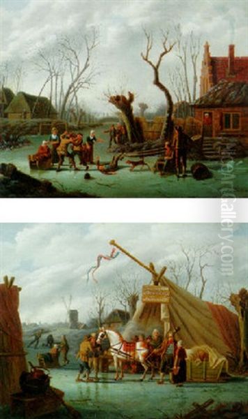Boors Fighting On The Ice - view 1