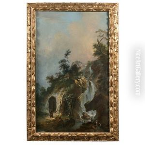 Personnages Au Pied D"une Cascade Personnages Au Pied D"une Cascade